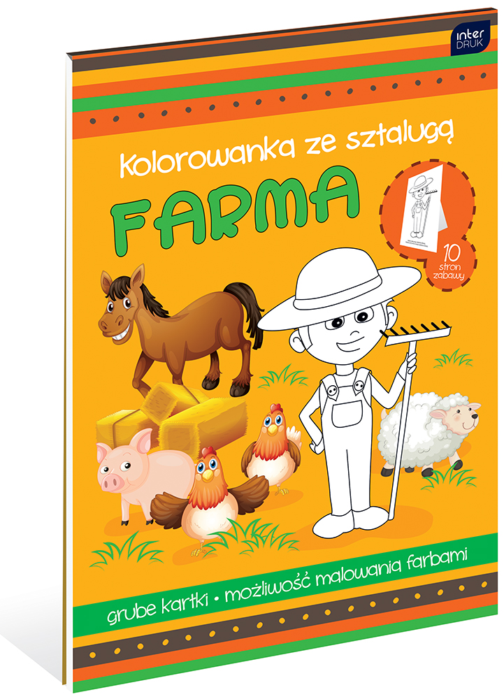 Kolorowanka A4 ze sztalugą Zamek/ Zabawki/ Kosmos/ Wodny świat/ Farma/ Literki/ Dżungla/ Owady mix 8 wzorów (5481) Interdruk